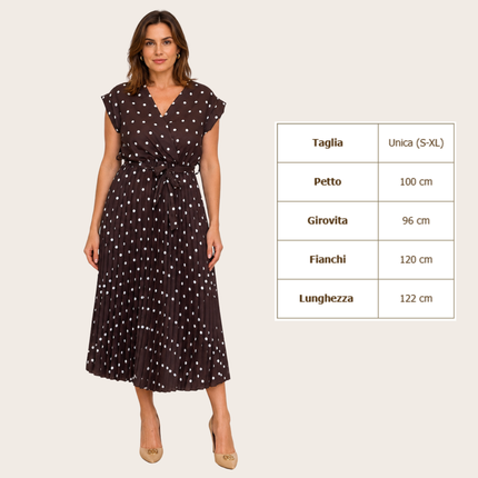 [MIXMUSE.COUTURE] Cannes, Vestito Incrociato Plissettato A Pois