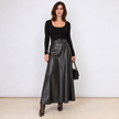 [MIXMUSE.COUTURE] Gonna In Ecopelle Con Cintura Regolabile In Vita