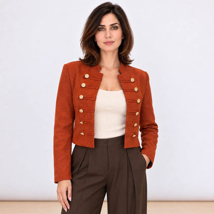 [MIXMUSE.COUTURE] Giacca Corta Con Alamari E Bottoni Dorati