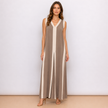 [MIXMUSE.NOHO] Gisella, Abito Lungo Bicolor Con Scollo A V