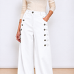 [MIXMUSE.NOHO] Versailles, Pantalone Con Alamari e Bottoni Dorati, Effetto Scamosciato