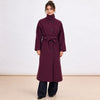 [MIXMUSE] Cappotto Lungo Con Cintura In Vita E Bottoni