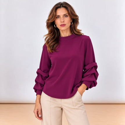 [MIXMUSE.NOHO] Elodie, Camicia Con Volant Sulle Maniche