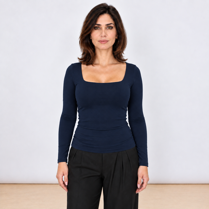 [MIXMUSE.COUTURE] Basicchissima, Maglia Basic A Manica Lunga Con Scollo
