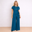 [MIXMUSE.NOHO] Lea, Completo Con Pantalone Fluido E Maglia Con Fiocco