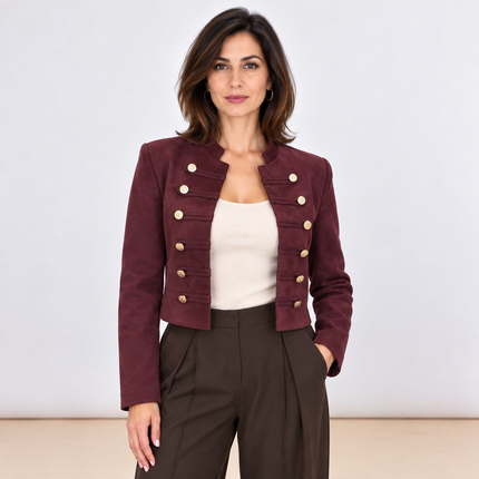 [MIXMUSE.COUTURE] Giacca Corta Con Alamari E Bottoni Dorati