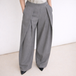 [MIXMUSE.NOHO] Eva, Pantaloni Barrel Con Pence Frontali