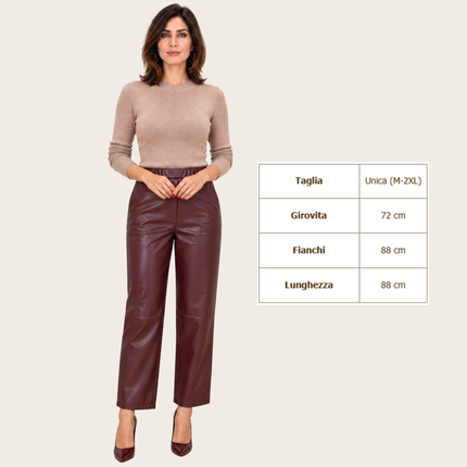 PRE-VENDITA 7GG [MIXMUSE.COUTURE] Fashion Week, Pantalone In Ecopelle Capri