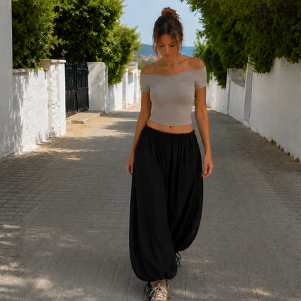 [MIXMUSE.SOUL] Pantaloni Ampi Con Coulisse Regolabile