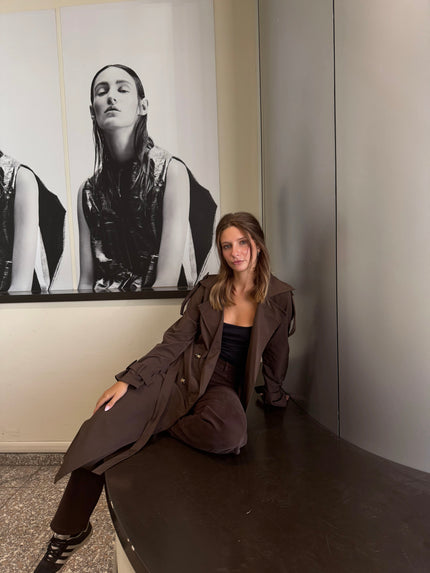 [MIXMUSE.SOUL] Trench Lungo Doppiopetto con cintura e tasche