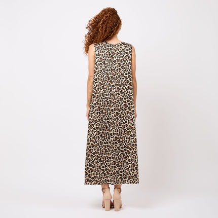 Abito stampa Animalier senza Maniche
