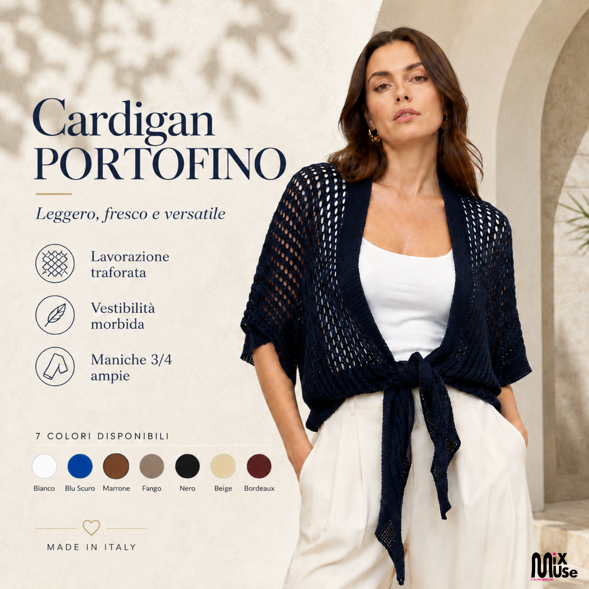 [MIXMUSE.COUTURE] Portofino, Cardigan A Rete