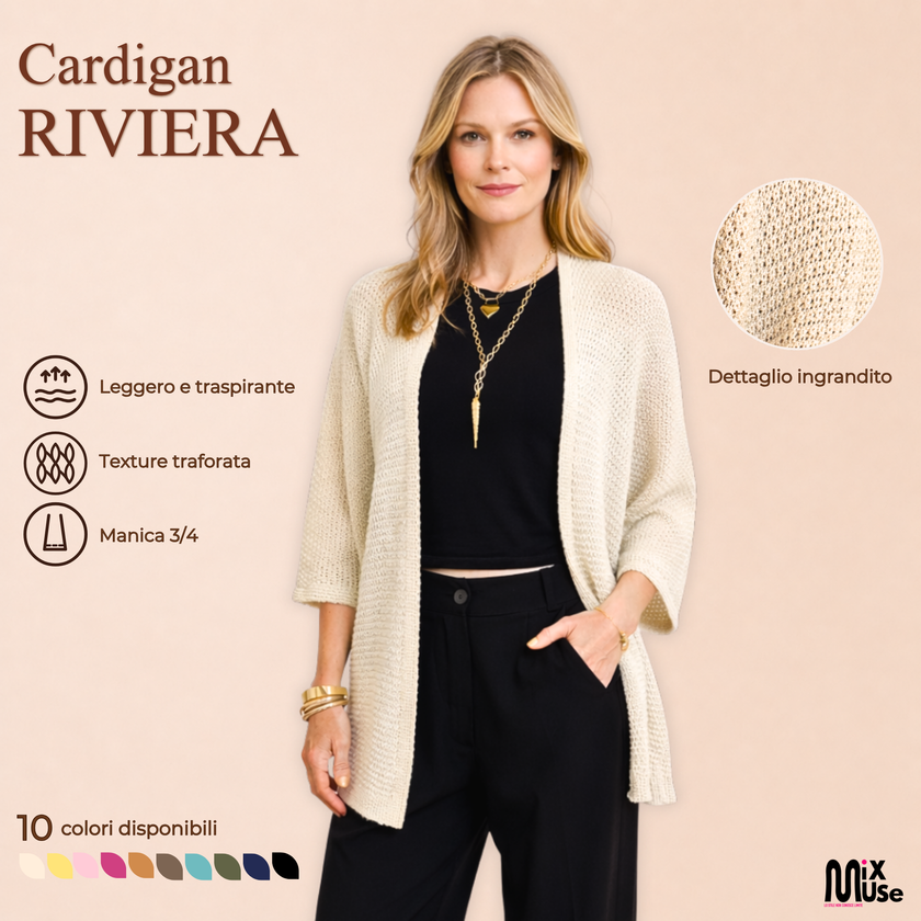[MIXMUSE] Riviera, Cardigan In Maglia