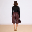 [MIXMUSE.COUTURE] Bermuda In Ecopelle E Tasche Laterali